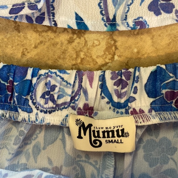 SHOW ME YOUR MUMU Set Blue & Purple Floral Heidi Top + Shorts Women’s Small - Picture 7 of 7